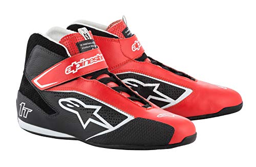 Alpinestars Tech 1-T Driving Shoes FIA - 2019 Model - Black/White/Red - Size 7.5 (2710119-123-7.5)