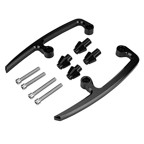 KIMISS CNC Aluminio Barras de sujeción Trasera para Motocicleta, Kit de riel de Asiento Trasero para Z650 17-18(Negro)