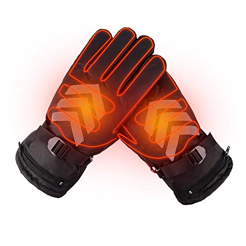 Guantes Calefactables Moto Guantes de invierno impermeable de ciclo de los guantes de esquí Hombres Mujeres Invierno Esquí Snowboard pantalla táctil Guantes Guantes de la nieve de la motocicleta con c