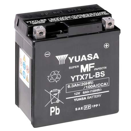 Batería Yuasa 6Ah YTX7L-BS para moto - 12V 6Ah