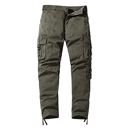 Botas de goma para hombre y hombre, pantalones de ocio, pantalones multibolsillos, rectos monocromáticos, pantalones sueltos, pantalones negros, verde, XL