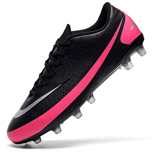 DimaiGlobal Zapatillas de Fútbol Hombre Profesionales Training Botas de Fútbol Spike Aire Libre Atletismo Zapatos de Entrenamiento Zapatos de Deporte 41EU Negro