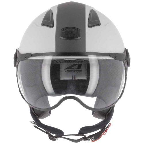 Astone Helmets - Casque jet KSR 2 graphic - Casque de moto léger - Casque de moto compact - Casque de scooter -metal grey gunmetal XS