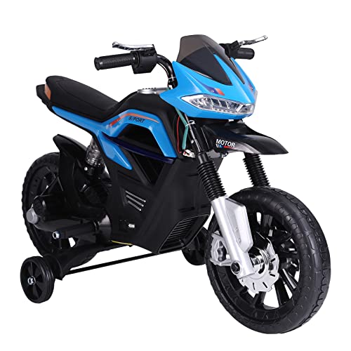 HOMCOM Moto Eléctrica para Niños 3+ años Moto de Juguete Infantil Batería 6V con Luces y Música 105x52.3x62.3cm