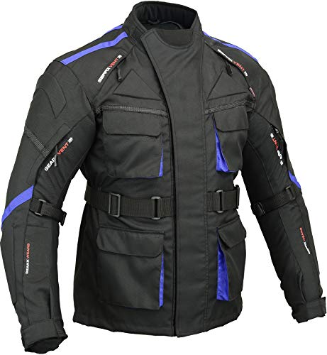 GearX Surfer Chaqueta Moto Impermeable Acolchada Espalda y Codo, XXL