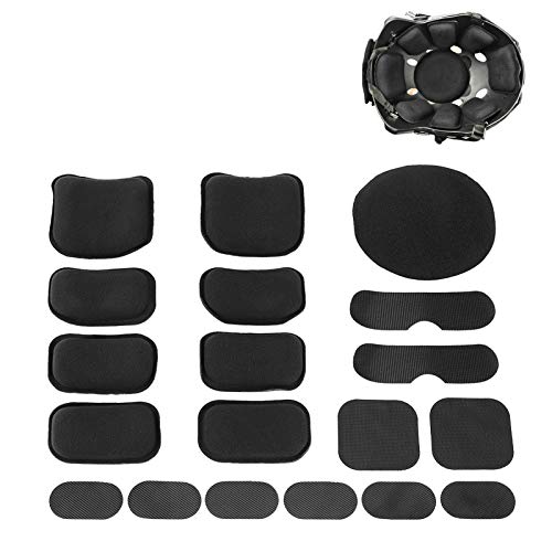 19Pcs Almohadillas Casco Moto, Almohadilla Táctica para Casco, Almohadillas de Espuma EVA de Casco, Almohadilla Protectora del Casco del Reemplazo, Cojín Protector de Bricolaje Casco Accesorios