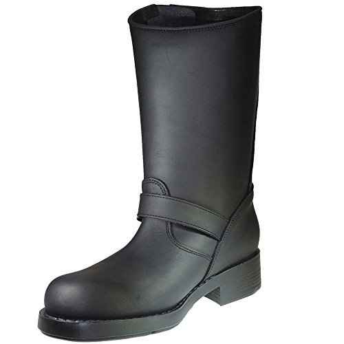 Johnny Bulls 7828 Bota Motera Piel Nobuck con Piso de Goma con Hebilla para Hombre Negro Talla 41