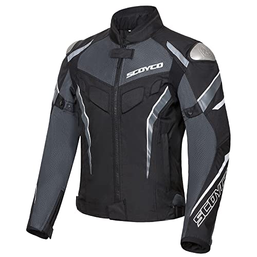 Scoyco Chaqueta de malla para motocicleta motociclista y equitación CE blindado resistente al desgaste chaqueta transpirable equipo protector para hombres 4 estaciones