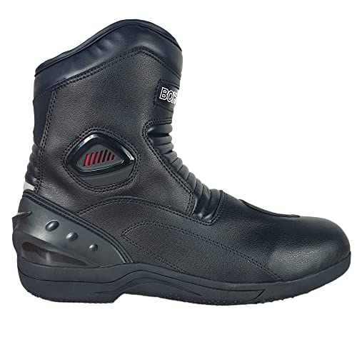 Bohmberg RONIN Botas de motorista para hombre, resistentes al agua, con protectores reforzados, Negro , 42 EU