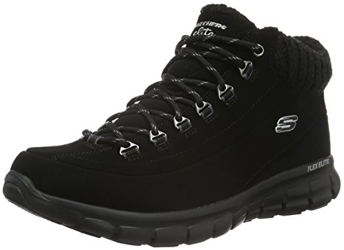 Skechers SYNERGY WINTER NIGHTS, Botas para Mujer, Black Trubuck/ Trim #l, 37 EU