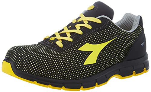 Diadora Run Atom Low S3 SRC ESD, Zapatillas Deportivas Hombre, Black/Yellow CROMS, 42 EU