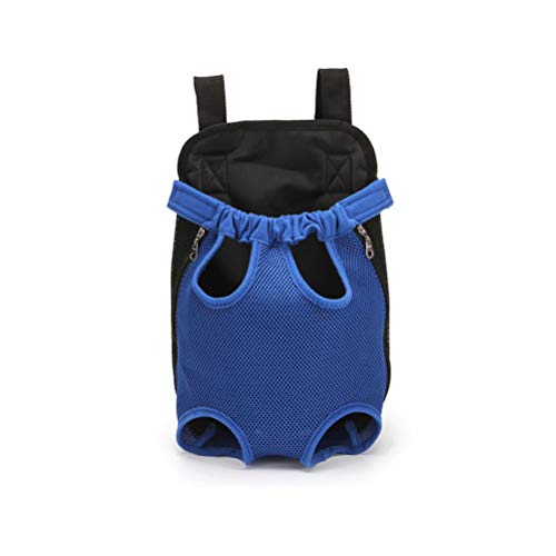 Pet Carry Mochila Ajustable para Perros Canguro Transpirable Frente Cachorro Bolsa para Perros Pet Carry Travel Piernas out Easy-Fit S/M/L/XL (Azul S)