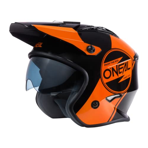 O'NEAL | Casco de Moto Enduro Adventure Street | Normas de Seguridad ECE 22.05, Carcasa ABS, Visera integrada | Casco Volt Corp V.22 | Adulto | Negro Naranja | Talla M