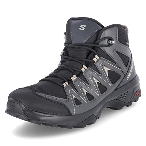 SALOMON X Braze Mid Gore-Tex, Botas de Hiking Hombre, Multicolor Black Phantom Vintage Khaki, 43 1/3 EU