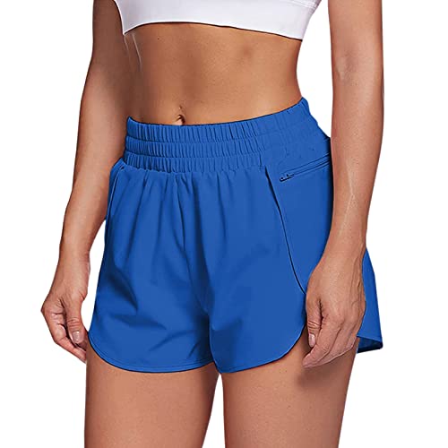 wyzesi Shorts Mujer Jeans Tiro Pantalones Cortos de Cintura elástica para Entrenamiento de Correr para Mujer Pantalones Cortos con Bolsillo atlético Bragas Short Mujer