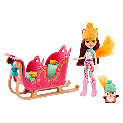 Enchantimals SNOWTASTIC SLED con MUÑECAS Felicity Fox Y Flick, Multicolor (Mattel GJX31)