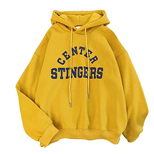 Briskorry Shopping Online Chaquetas Mujer Casual Sudaderas Sudaderas Tops Tops Manga Larga Sudaderas Otoño Bota, amarillo, XL