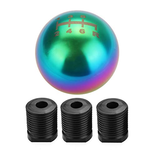 Perilla Cambio Universal 6 Speed ​​Coche Gear Shift Knob Aluminio Bola Redonda Racing Shifter Palanca De Balonmano para Honda para V&W para Mazda para BMW Knob Lever Stick (Color : Colorful)