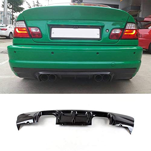 XOBO Difusor Trasero para BMW Serie 3 E46 M3 Coupe Convertible 2000-2006 Fibra de Carbono CF Kit de carrocería de alerón de Parachoques Inferior