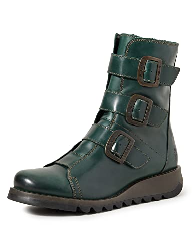 Fly London SCOP110FLY, Botas Estilo Motero Mujer, Verde (Petroleo 005), 39 EU