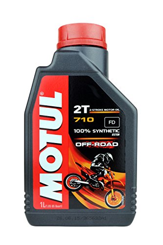 Motul 710 2T Aceite de motor 100% sintético de 2 tiempos para todo terreno, 1 litro