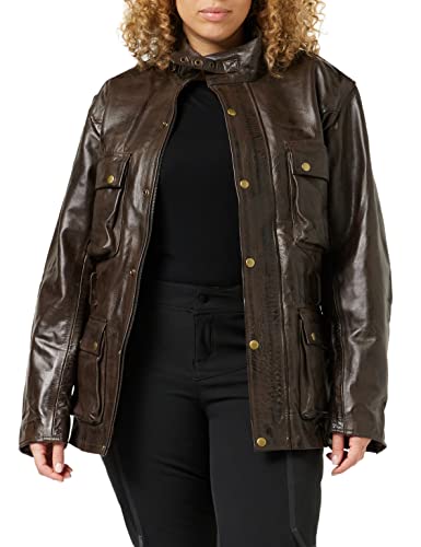 Australian Bikers Gear Chaqueta Trailmaster con un tratamiento de cuero encerado marron TALLA L