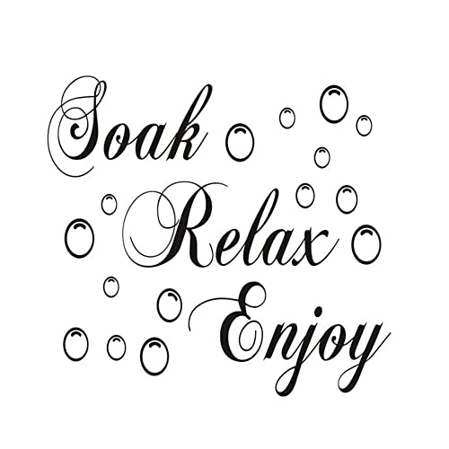 Soak Relax Enjoy wall stickers for bathroom bubble decorative vinyl bathroom accessories stickers on the wall bathing 8# 30x60cm