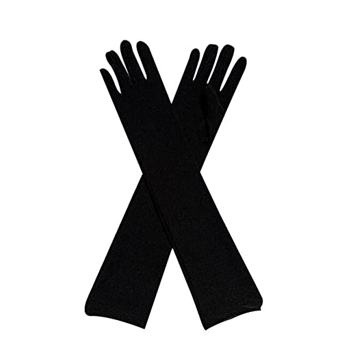 ZLKZZQ Guantes Largos elásticos para Mujer, Fiesta de Noche, Disfraz de graduación, Accesorios para Vestido de Cena, Guantes de protección Solar Anti UV para Conducir -AB14-One Size