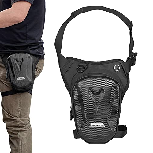 Bolsa de pierna caída, bolsa de pierna rígida para hombre, motocicleta, bolsillo multifuncional para el muslo para motocicleta, bicicleta, ciclismo, viajes, senderismo, escalada