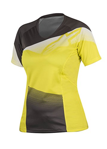 Alpinestars Stella Mesa s/Jersey, Mujer, Camiseta de Manga Corta, AP25WMES9GL, Amarillo ácido/Sha Oscuro, L