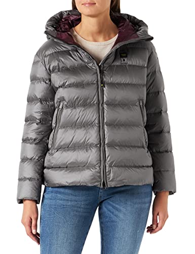 Blauer Chaqueta Corta Imb Pluma Apertura sin Peltre Acolchada, 952na Gris Hierro INT. Vino, XL para Mujer