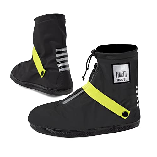 PERLETTI Cubre Zapatos Impermeable Lluvia Bajos Hombre Mujer - Cubrezapatos Protector de Zapatillas Impermeables Negro - Cubre Calzado Cubrebotas PVC Anti Barro Reutilizables (S 36/39, Verde Lima)