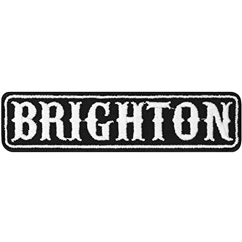 Brighton Kutten Parche para la ciudad Brighton Biker | Placa para el nombre del motorista Reino Unido Inglaterra MC Motorcycle Club Rankpatch | Insignias de motociclismo | 100 x 25 mm