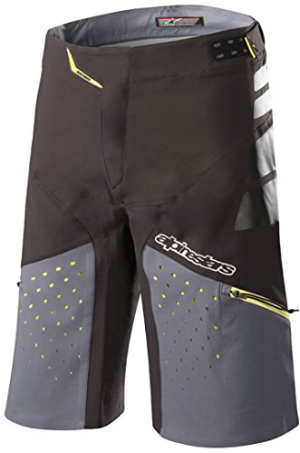 Alpinestars Drop Pro Pantalones Cortos, Hombre, 1726718, Negro/Gris Acero, Size (30)