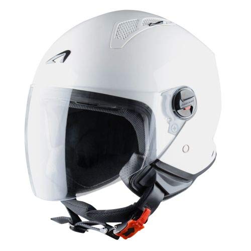 Astone Helmets - MINIJET monocolor - Casque jet - Casque jet urbain - Casque moto et scooter compact - Coque en polycarbonate -White Gloss M