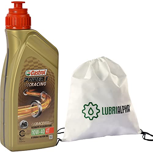 Aceite motor motos y scooters lubricante Castrol Power 1 Racing 4T 10W40 con bolsa multiusos 4x1lt