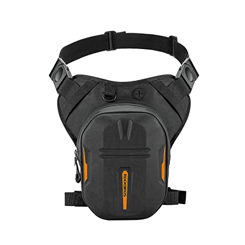 ROCKBROS Bolsa de Déposito para Moto Magnética, Bolsa de Pierna y Cintura para Hombre y Mujer Multifuncional para Motocicleta Senderismo Camping Viajes, Negro