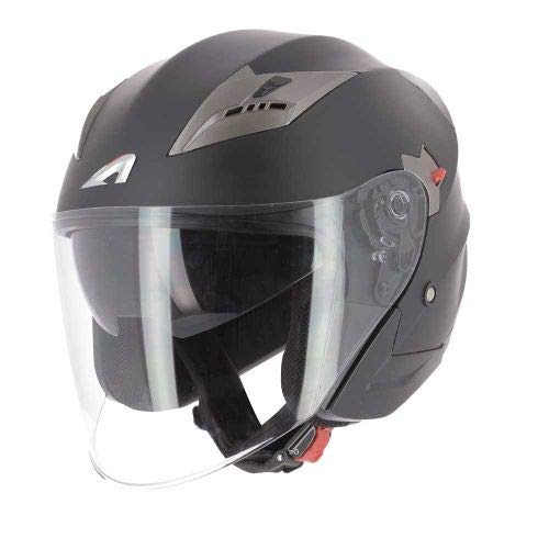 Astone Helmets -DJ9 monocolor - Casque jet - casque de moto jet - casque jet homologué - casque de moto en polycarbonate - matt black S