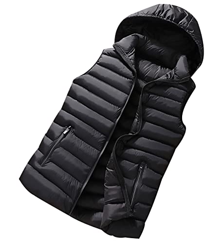 OADOBKICE Chaleco Plumas Hombre Chaleco Plumón Ultraligero Plegable Hombres Chaleco Plumón Ligero Hombre Chaquetas Acolchadas Mangas Abrigo Mangas Hombre Chaleco Invierno Chaleco Negro 8XL