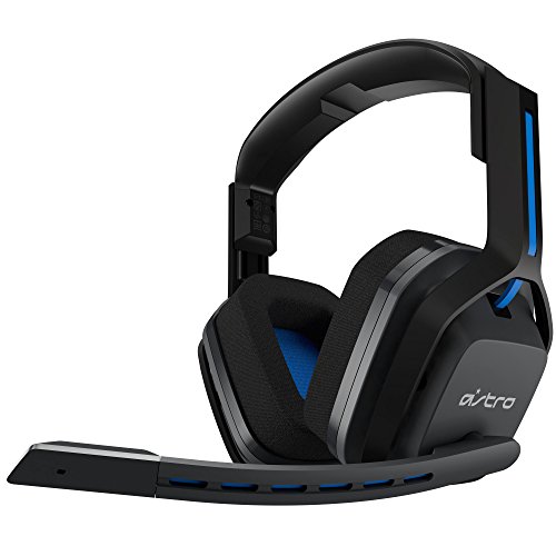 ASTRO Gaming A20 Auriculares inalámbricos, Astro Audio, Dolby Atmos, 15hrs de batería, Construcción Resistente, 5.8 GHz inalámbricos, para PS5, PS4, PC, Mac, Switch - Negro/Azul