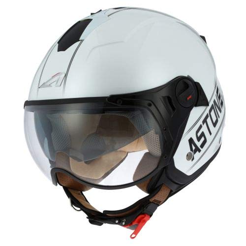 Astone Helmets - MINIJET S SPORT COOPER graphic - Casque jet compact - Casque de moto look sport - Casque de scooter mixte - Casque en polycarbonate - white/black XXL