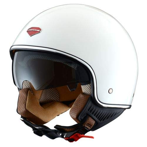 Astone Helmets - Minijet rétro - Casque jet rétro - Casque de moto vintage - Casque café racer- Casque en polycarbonate - gloss white M