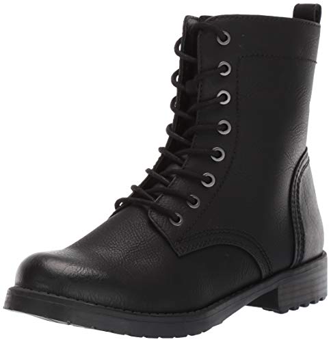 Amazon Essentials Bota Militar con Cordones Mujer, Negro, 39.5 EU