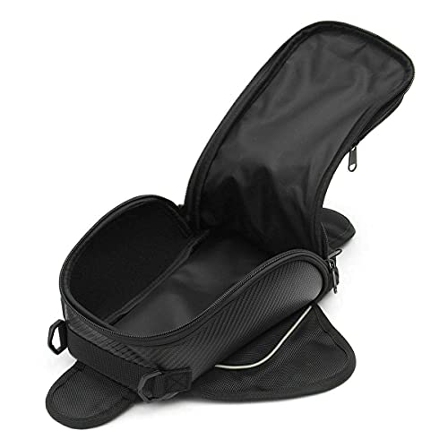 Riloer Bolsa Impermeable para Depósito de Motocicleta con Cargador USB, Color Negro