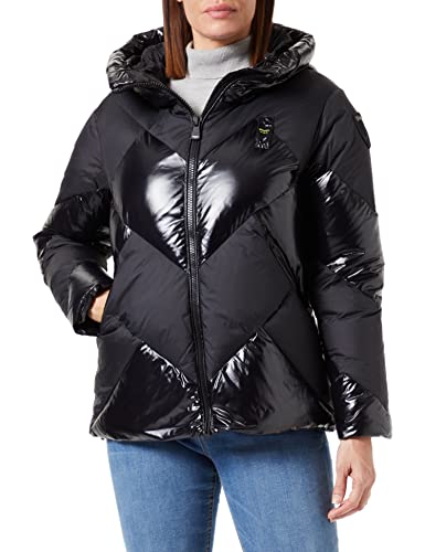 Blauer Chaqueta Corta Acolchada de Plumas, 999 Negro, XL para Mujer