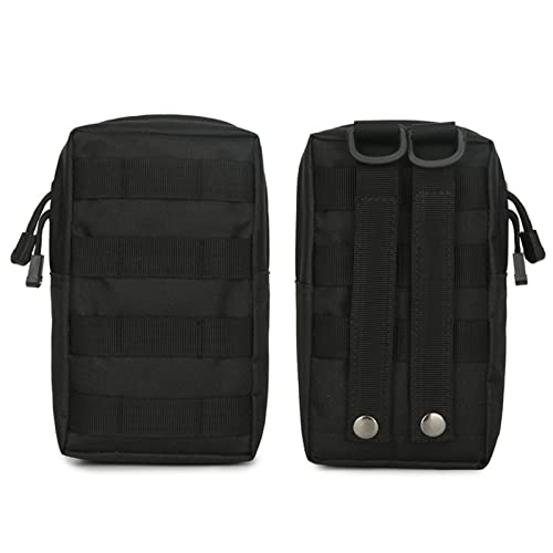 Bolsillos para Cinturón para Hombre Pequeño, 2 Piezas Bolsa Tactica Cintura Riñoneras, Militar Táctica Bolsa de Cinturón, para Teléfono Móvil, Herramientas, Accesorios de Camarero (Negro)