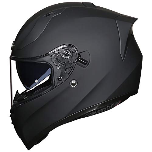 Casco Moto Integral Casco de Motocicleta Diseño de Gafas Dobles Ranura Reservada Bluetooth Puede Usar Anteojos Forro Extraíble y Lavable Certificación ECE/Dot para Adultos（57-68cm）