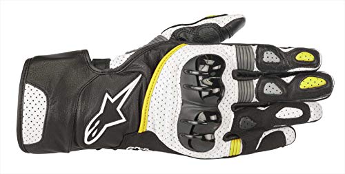 Alpinestars Guantes de Moto SP-2 V2, Color Negro, Blanco y Amarillo, Talla S