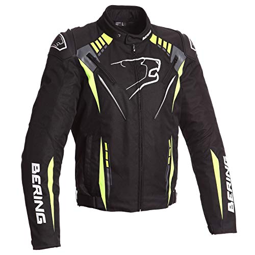 Bering - Chaqueta de moto Primo-R, color negro neón, talla 3XL