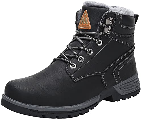 Mishansha Botines Impermeables Hombre Mujer Botas de Nieve Botines Zapatos Senderismo Impermeables Deportes Trekking Zapatos Fur Forro Aire Libre Boots St.2 Negro 43 EU